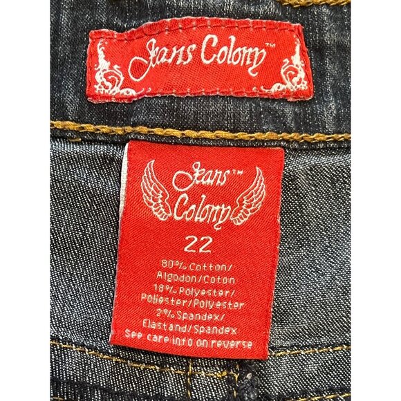 Jeans Colony 22 Denim Skinny Jeans Embroidered Back Pocket Plus Size Comfortable - Picture 3 of 15